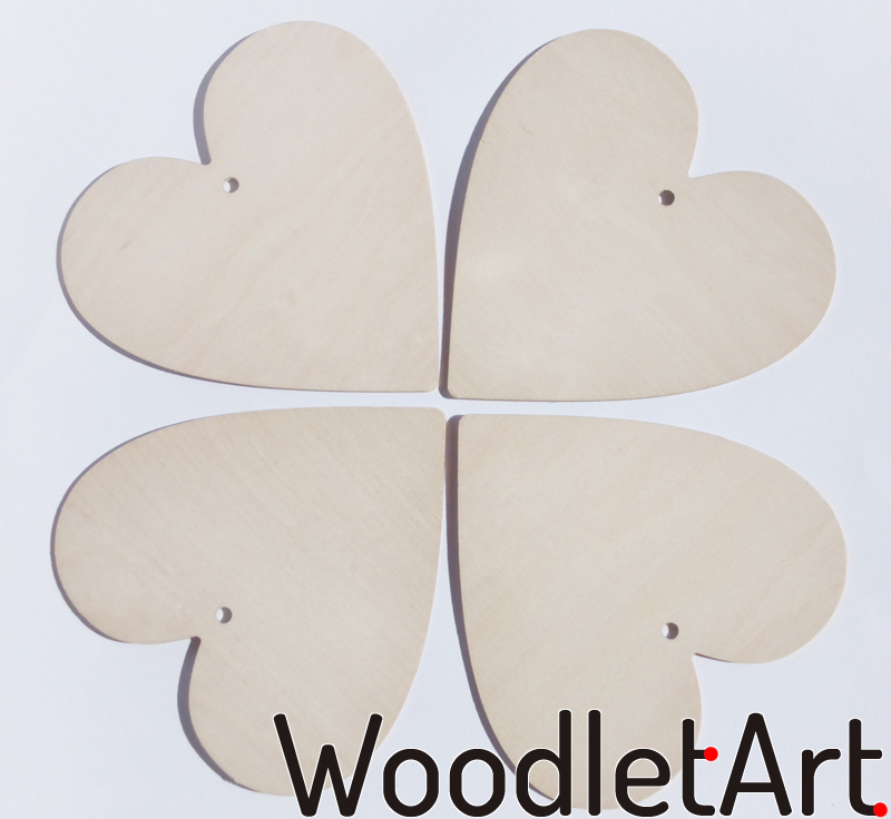 Serduszka 15cm drewnaine do ozdabiania Decoupage